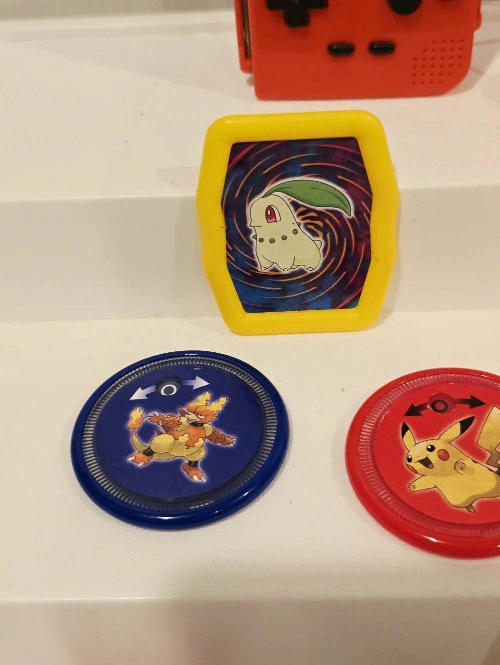 Vintage Pokemon Battle BattPoke Ball Blaster Toy with Discs and Game Cards Set
